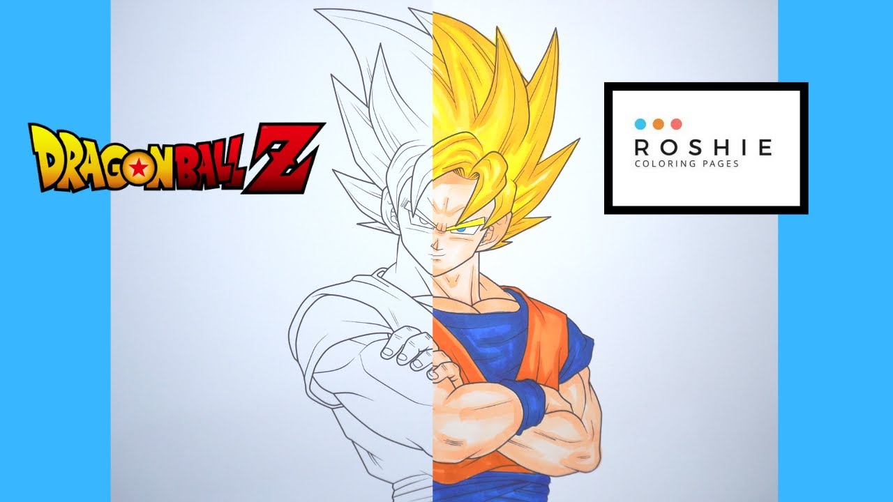 Coloring super saiyan goku dragonball z