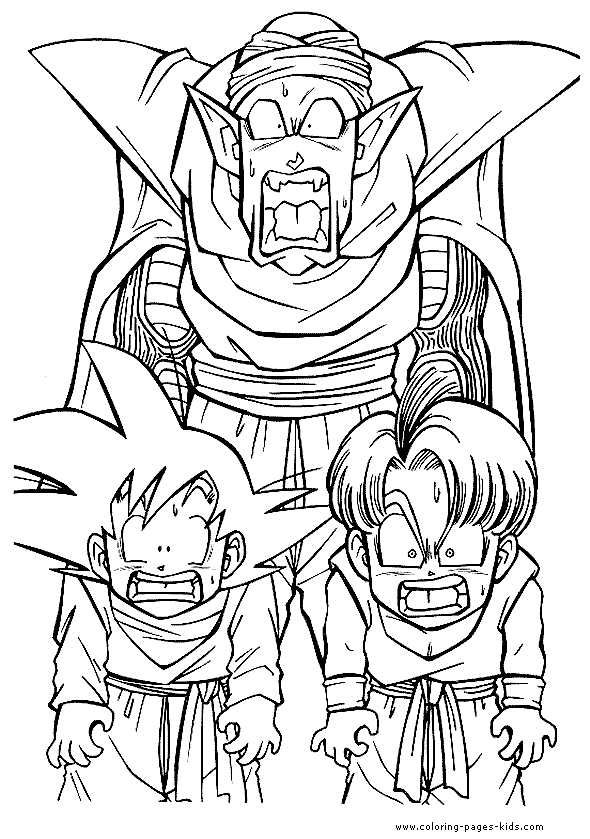 Dragon ball z color page