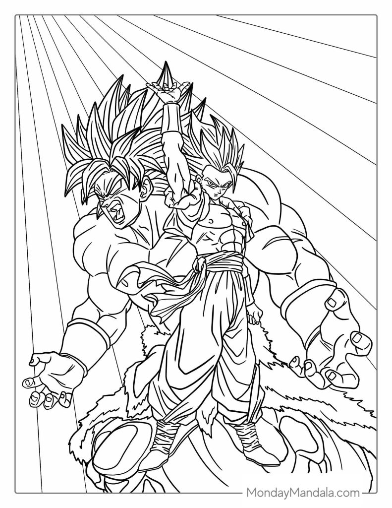 Dragon ball z coloring pages free pdf printables