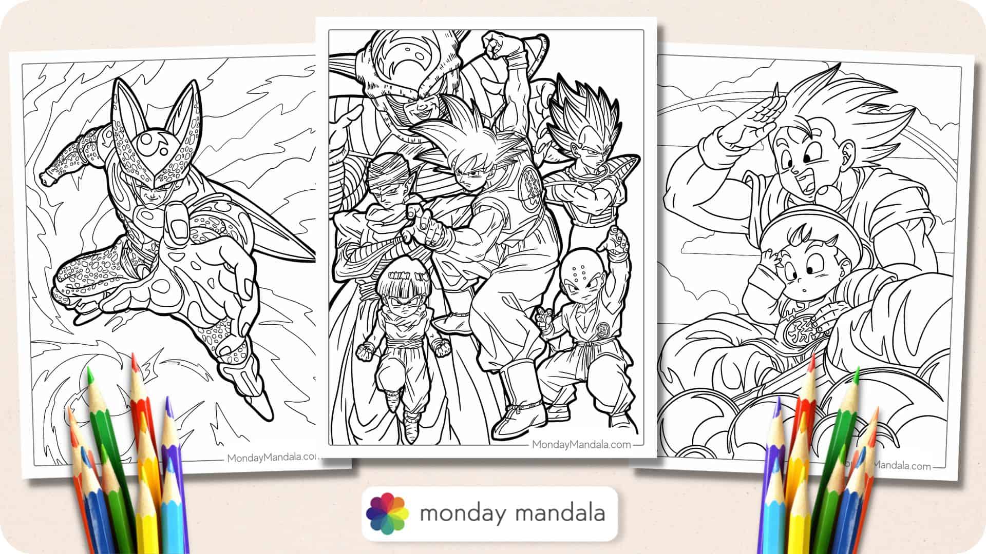 Dragon ball z coloring pages free pdf printables