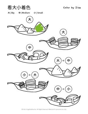 Dragon boat festival color by size