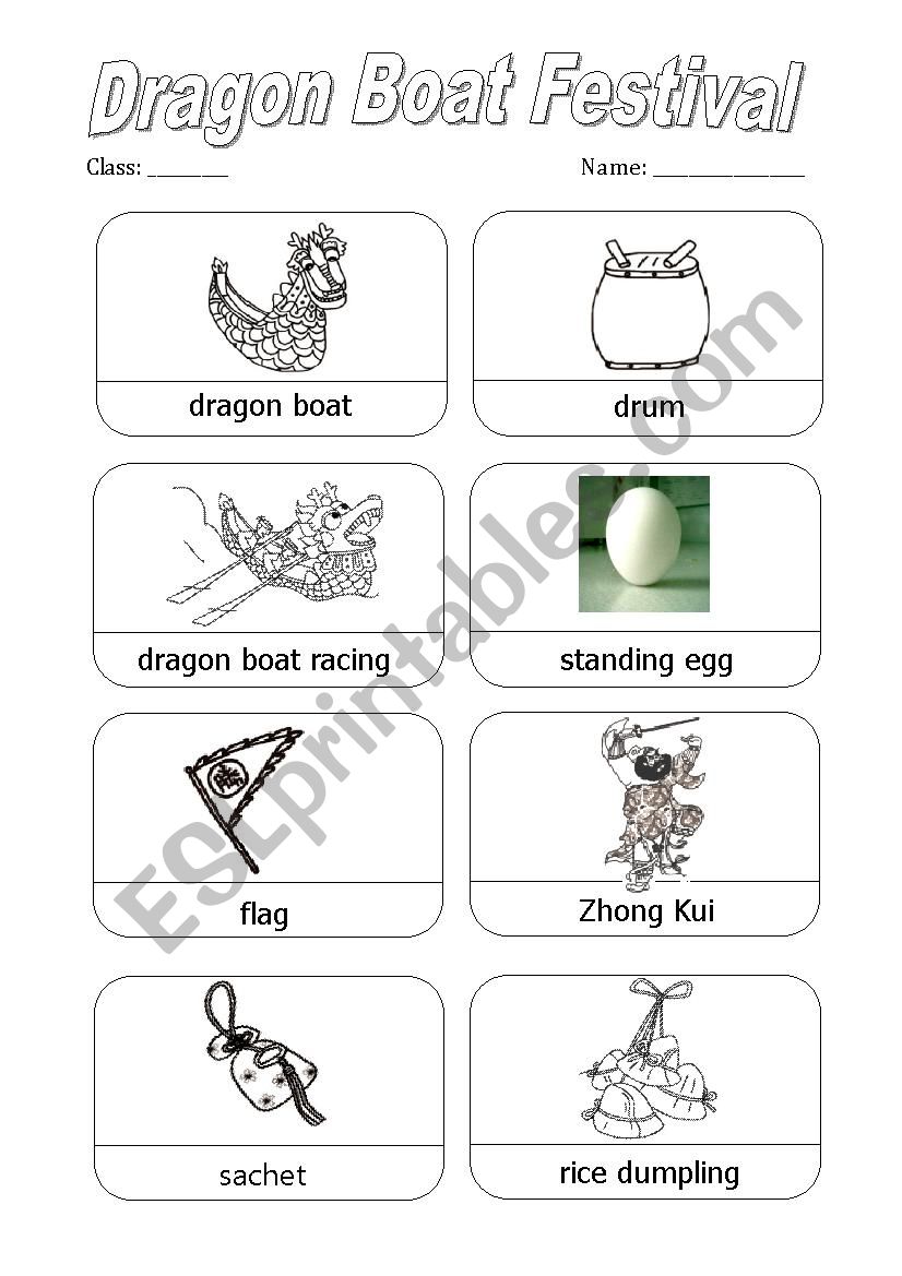 Dragon boat festival worksheet coloring pages