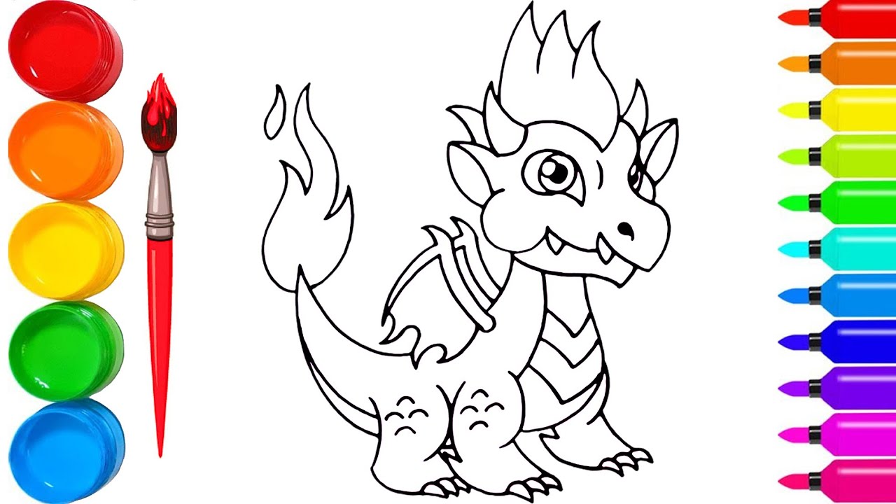 How to draw flame dragon dragon cityjk heroes drawing and coloring for kids