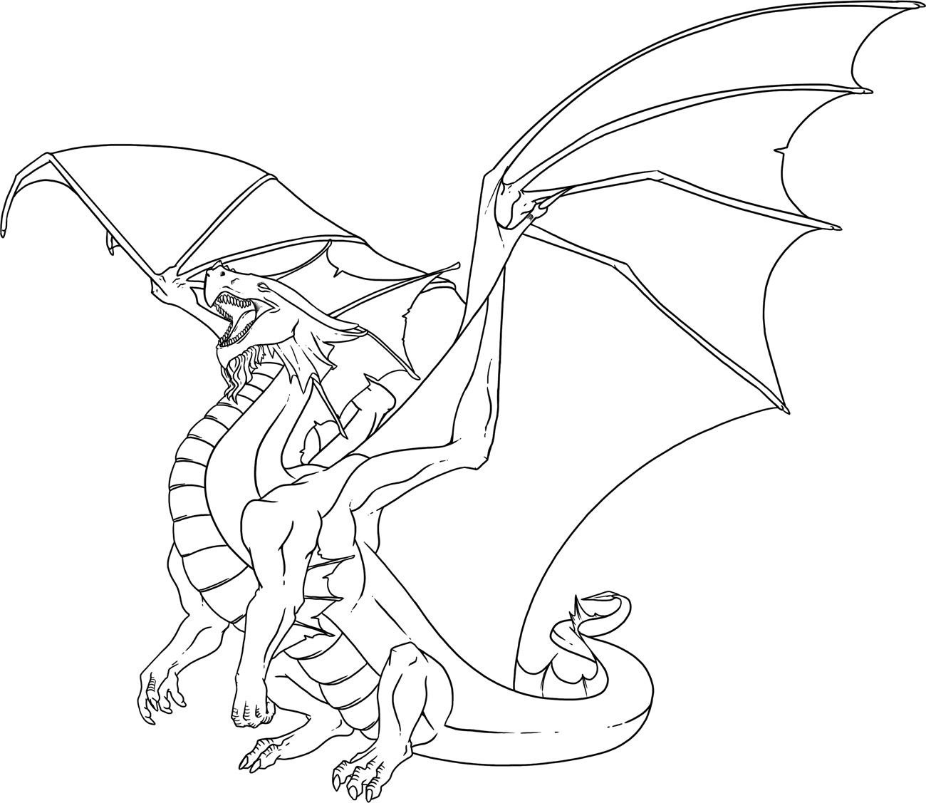 Dragon coloring pages for adults