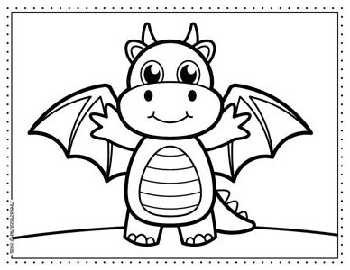 Cute dragon coloring sheets for kids free printable