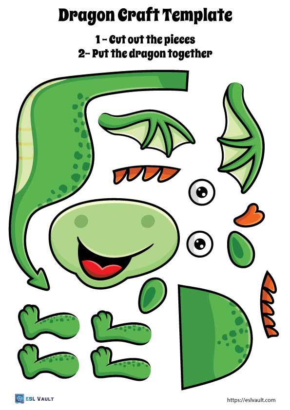 Free printable dragon craft templates