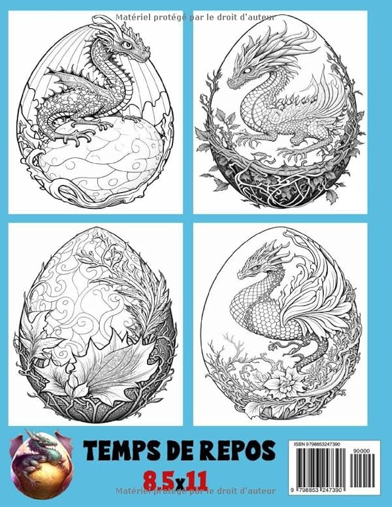 Åuf de dragon livre de coloriage libãrez votre imagination a dragon egg coloring adventure french edition riko antara books