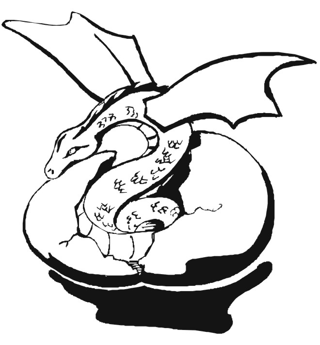 Dragon coloring page dragon hatching from an egg