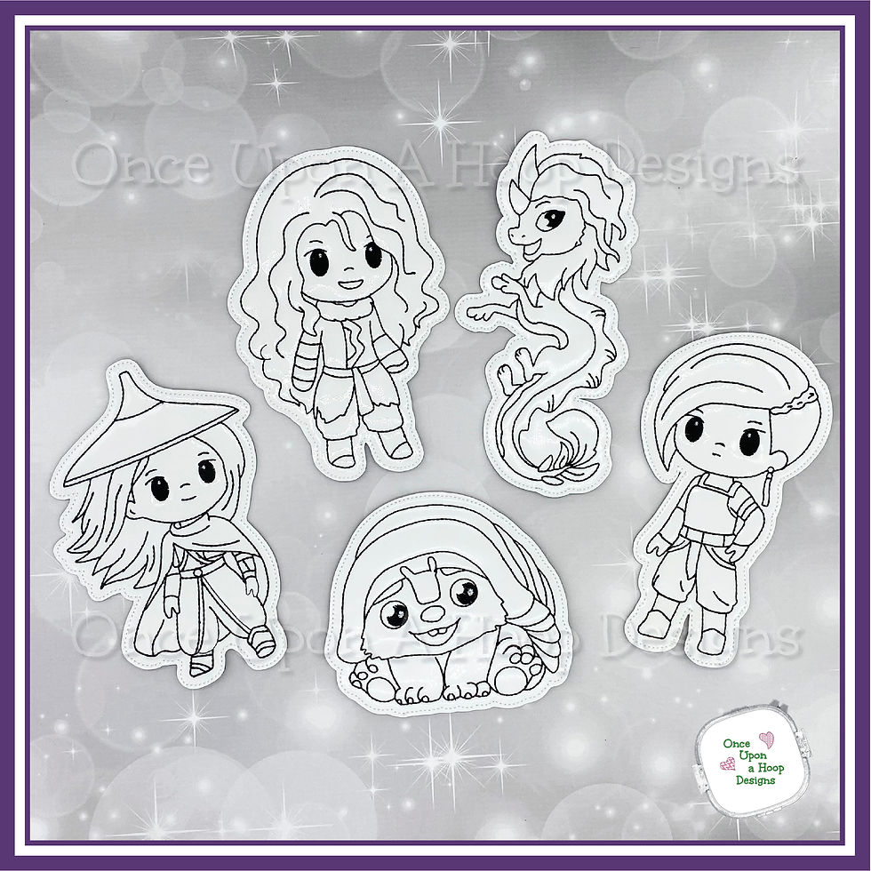 Last dragon flat coloring doll set
