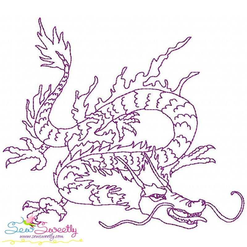Vintage stitch chinese dragon