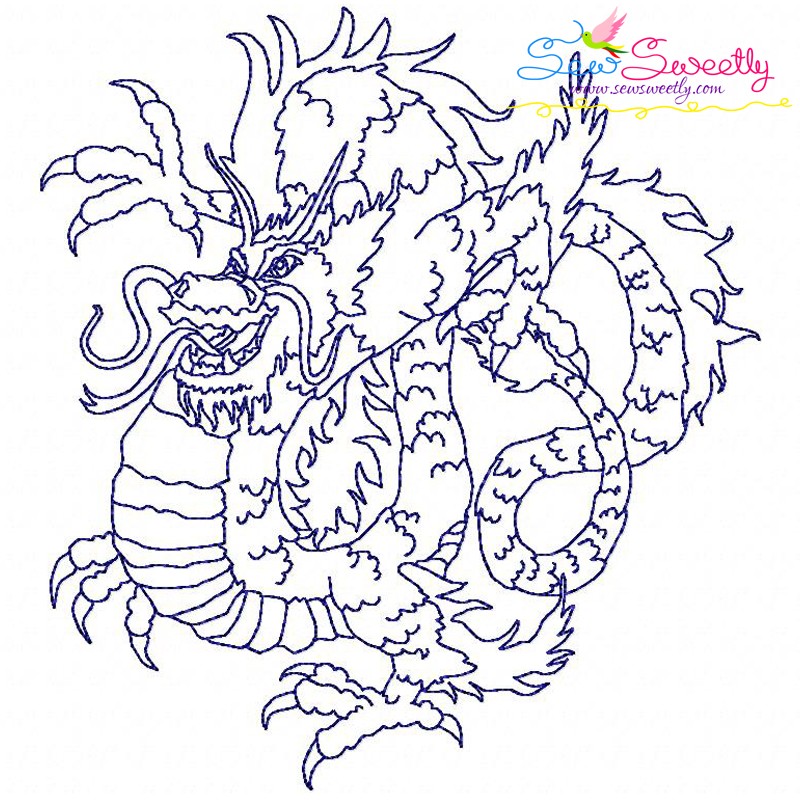 Vintage stitch chinese dragon
