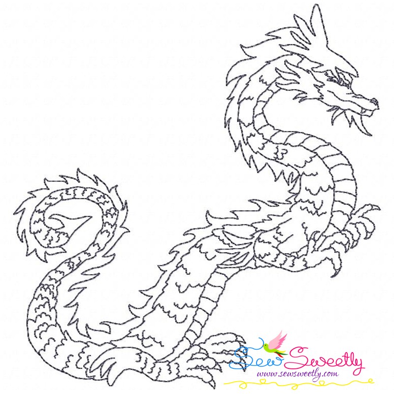 Vintage stitch chinese dragon