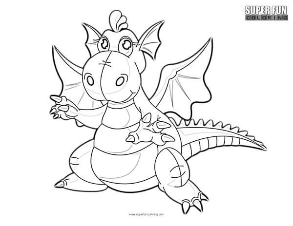 Red dragon coloring page