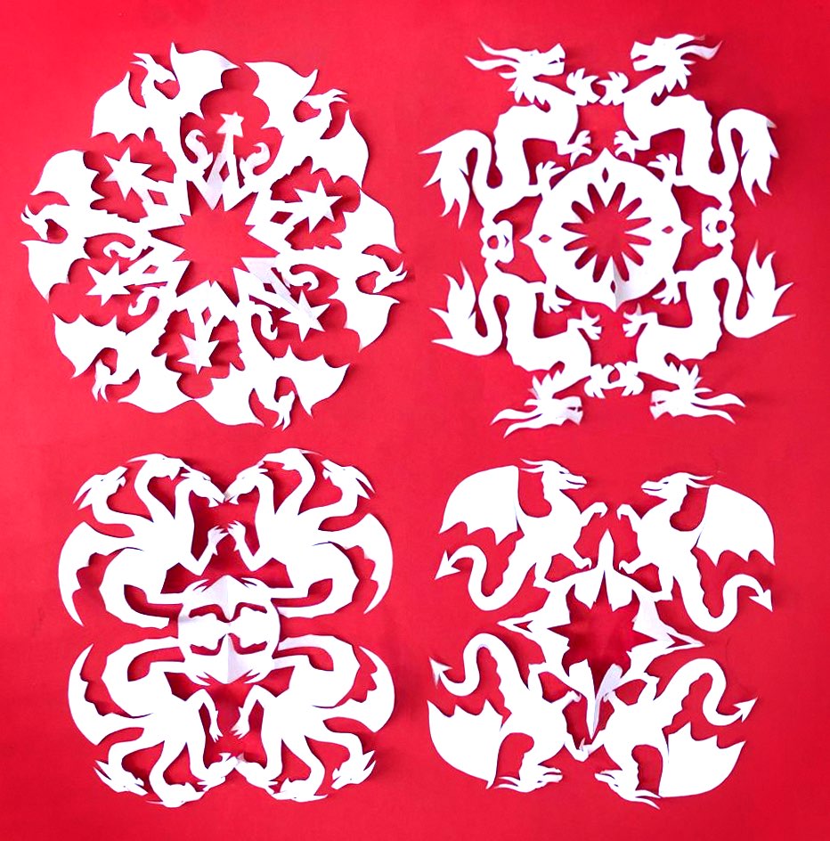 Dragon snowflake templates diy deration ideas â