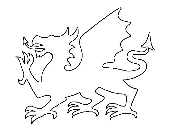 Printable welsh dragon template welsh dragon dragon crafts dragon coloring page