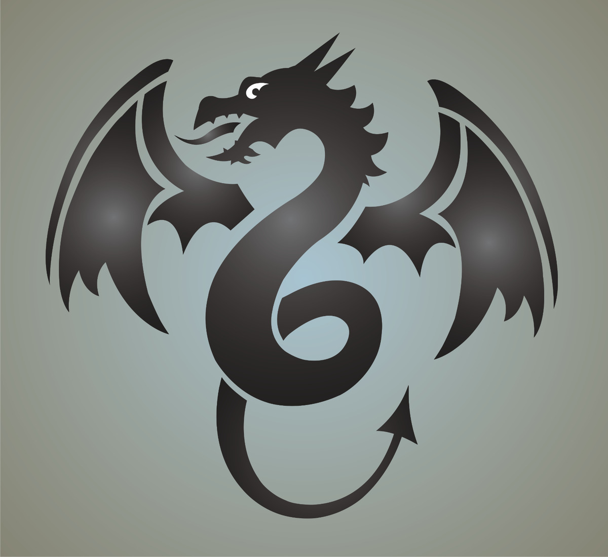 Viking tribal dragon stencil rising welsh medieval bird diy art signs joanie