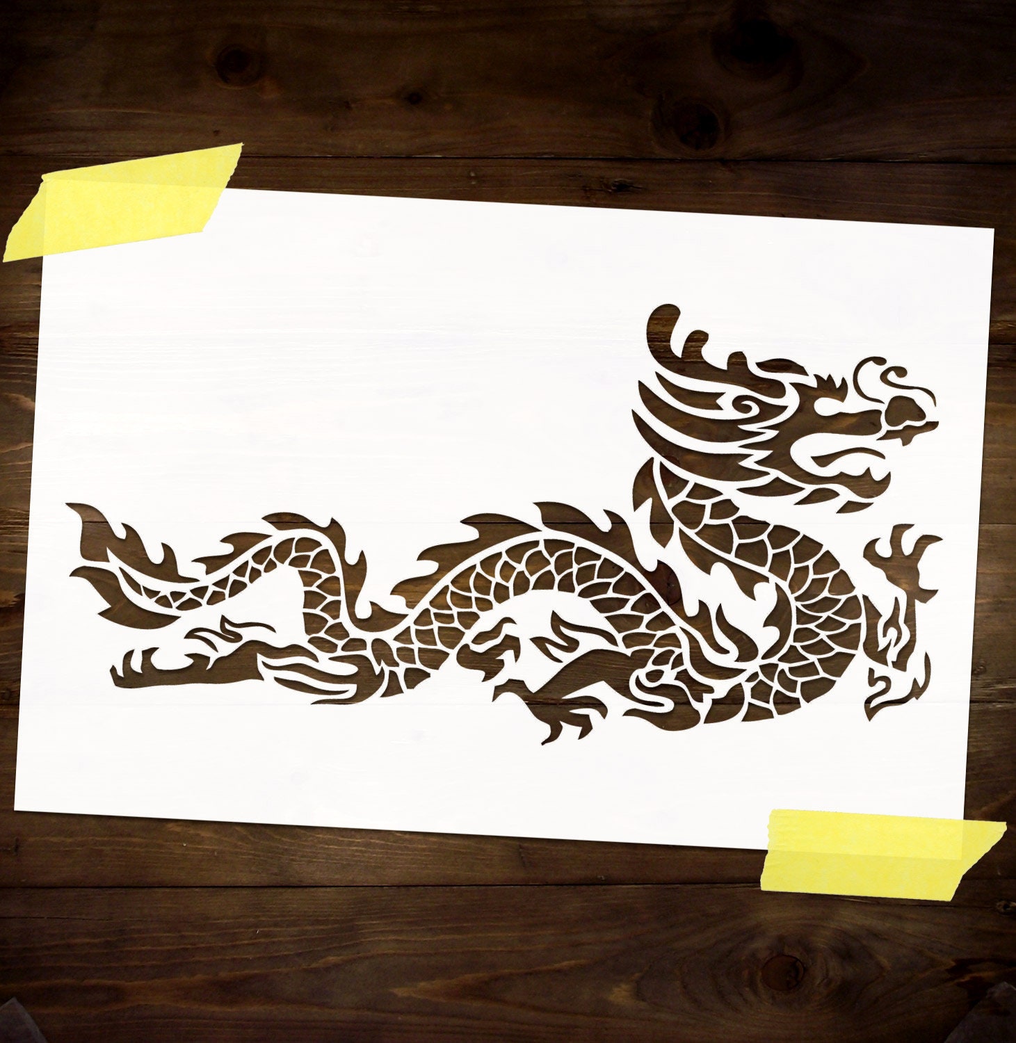 Chinese dragon stencil reusable diy craft mylar stencil for paint oriental home decor wall stencil