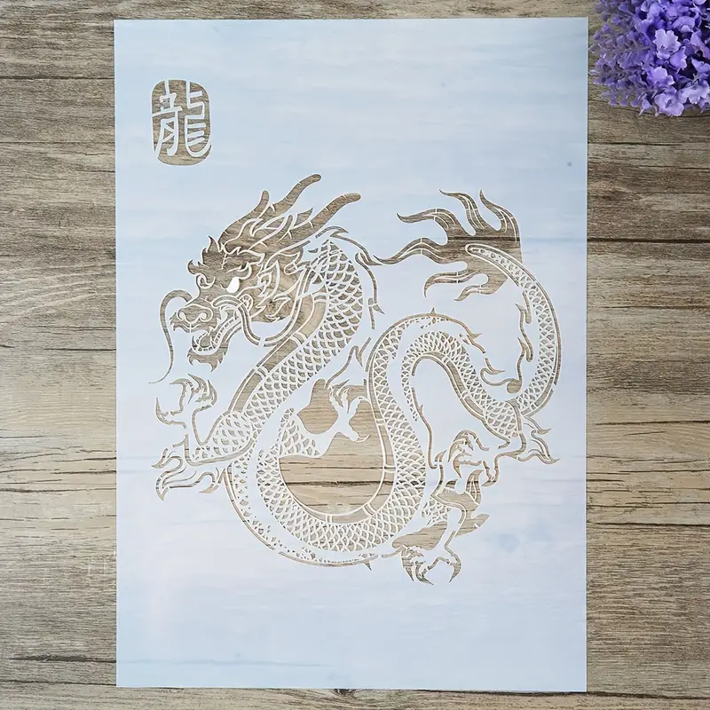 A size decorative reusable dragon stencil template painting