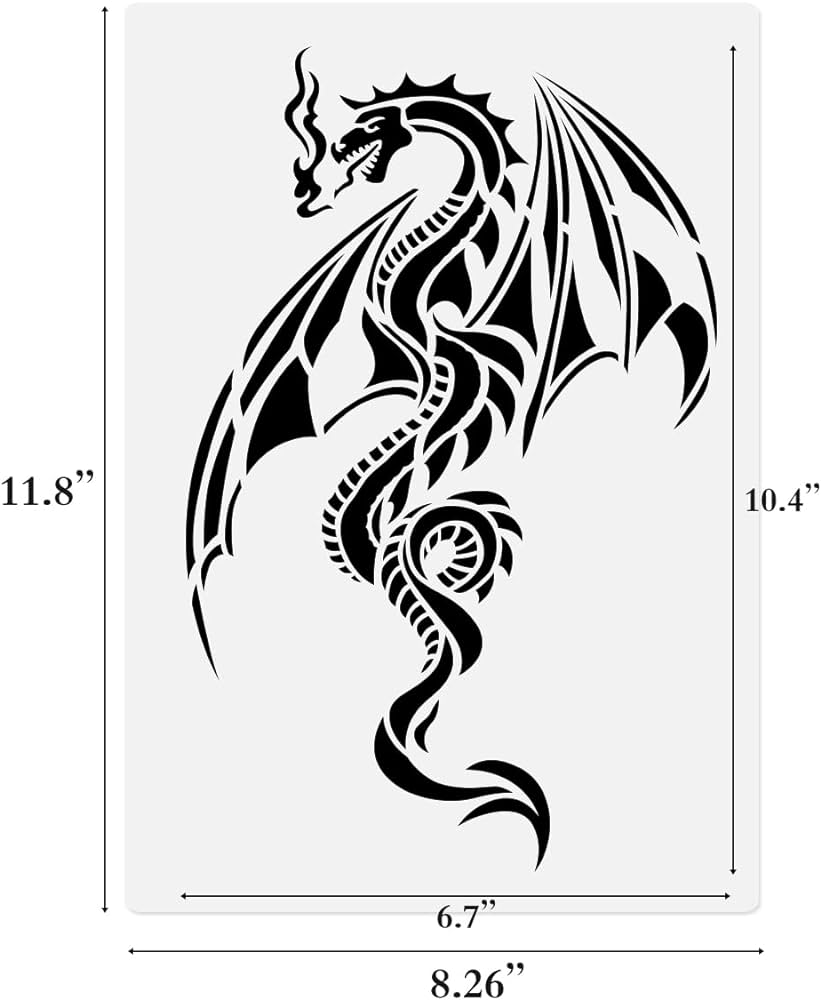 Medieval dragon stencils pcs dragon plastic stencils templates for painting on wood canvas wall x arts crafts sewing