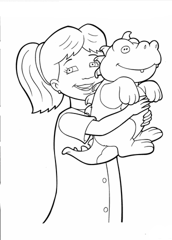 Emmy with toy dragon coloring page free printable coloring pages