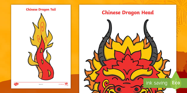 Chinese dragon head and tail chinese new year