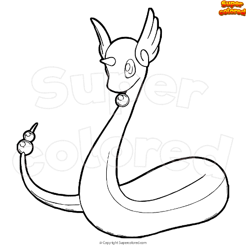 Coloring page pokemon dragonair