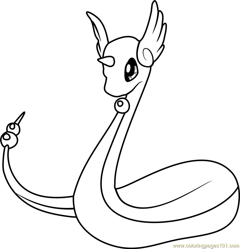 Dragonair pokemon coloring page for kids