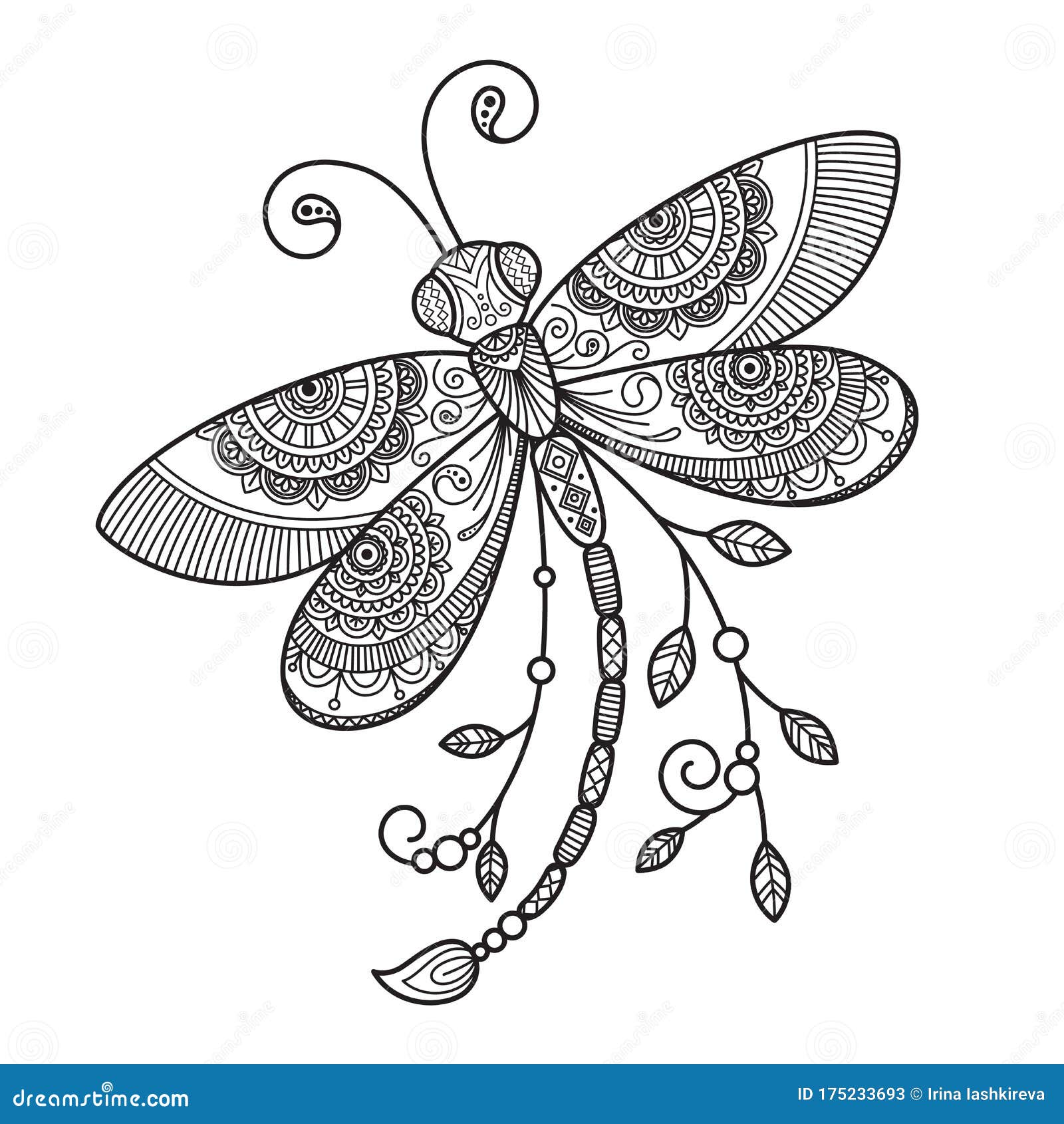 Coloring page dragonfly stock illustrations â coloring page dragonfly stock illustrations vectors clipart