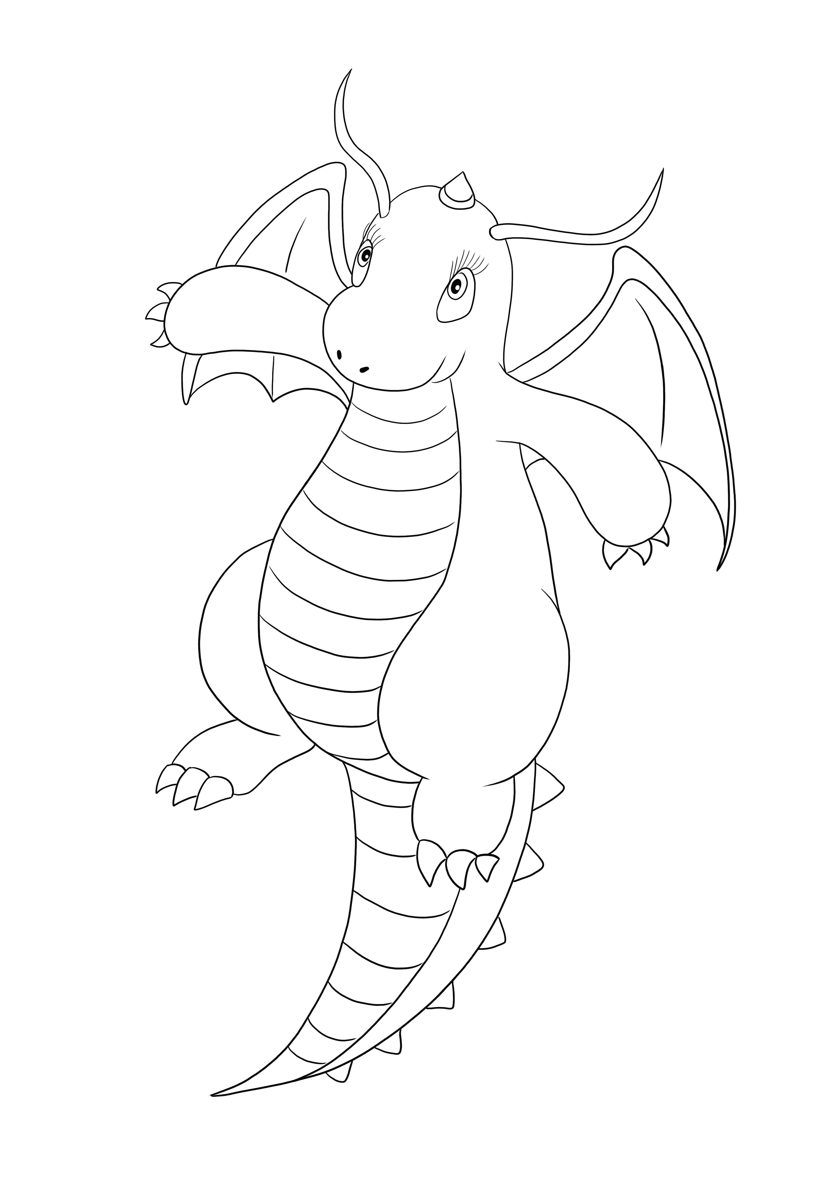 Dragonite from the pokãmon game to print free and simple coloring