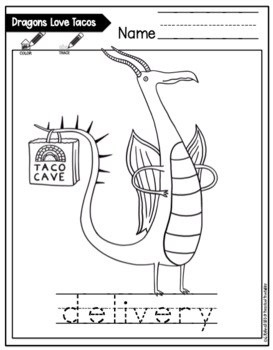 Dragons love tacos book craft by preschool printable tpt