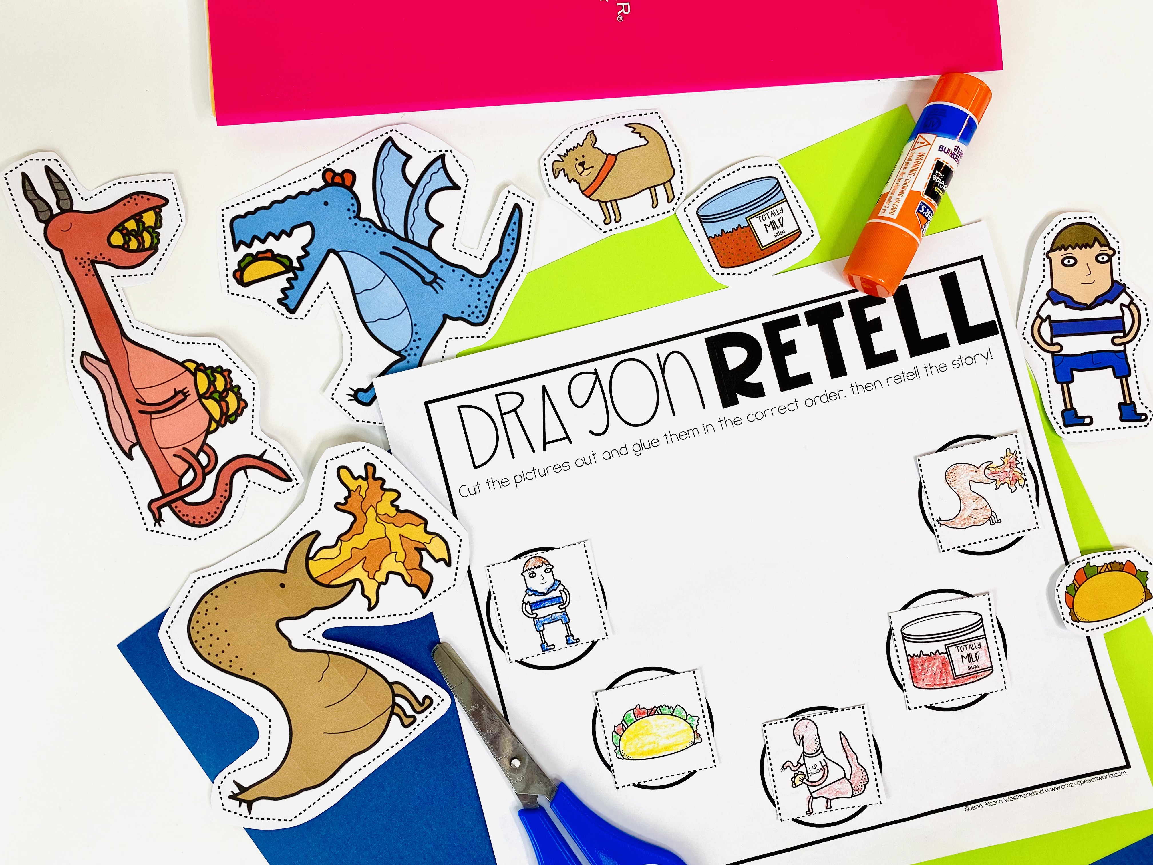 Dragons love tacos book activities freebie