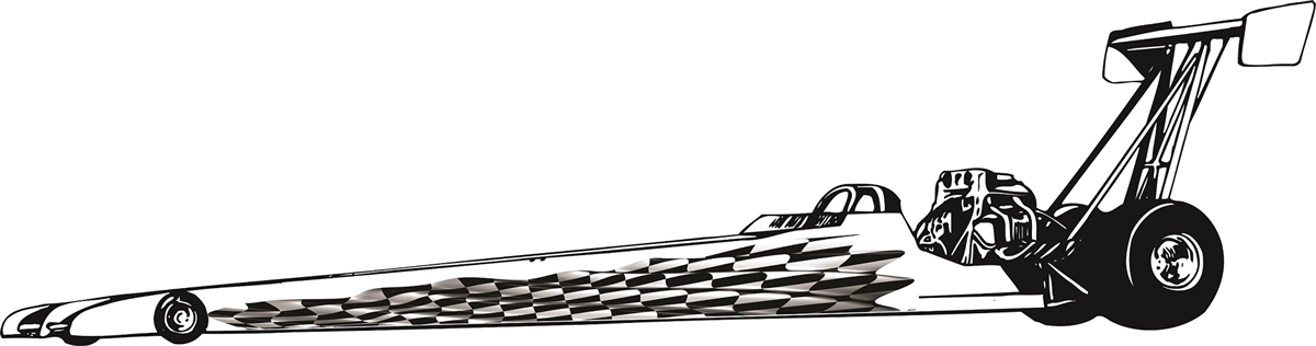 Checkered flag race car jr dragster graphics set fit all styles
