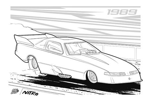 Drag racing funny cars br a colouring book