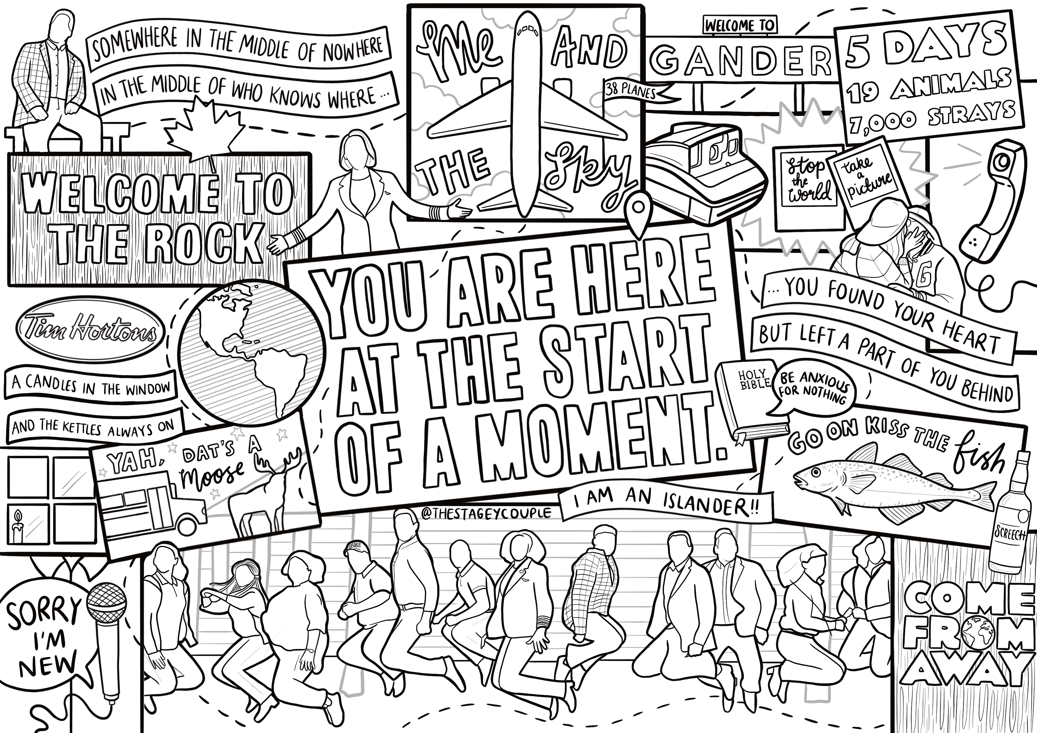 Printable colouring sheets â the stagey couple