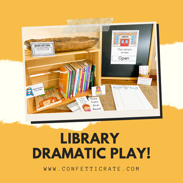 Library dramatic play printables a great indoor activity â confetti crate