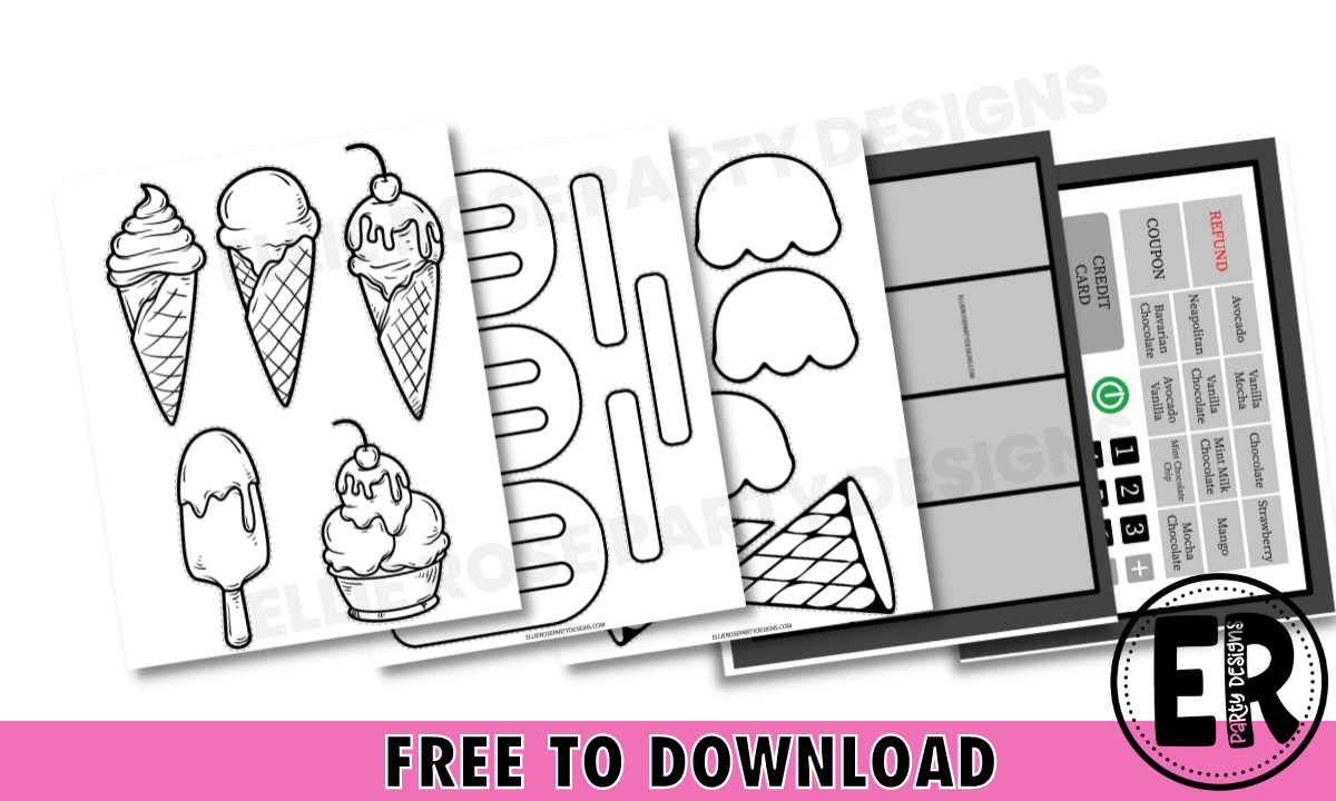 Free ice cream shop dramatic play printables