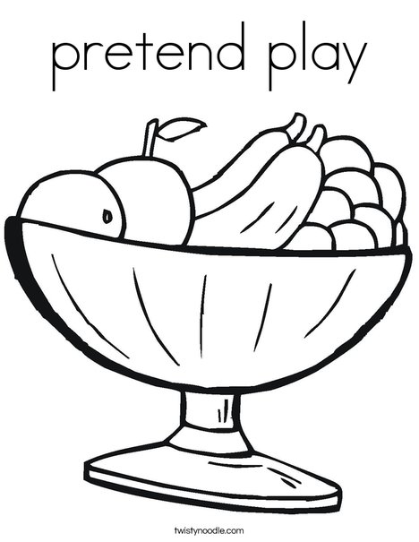 Pretend play coloring page