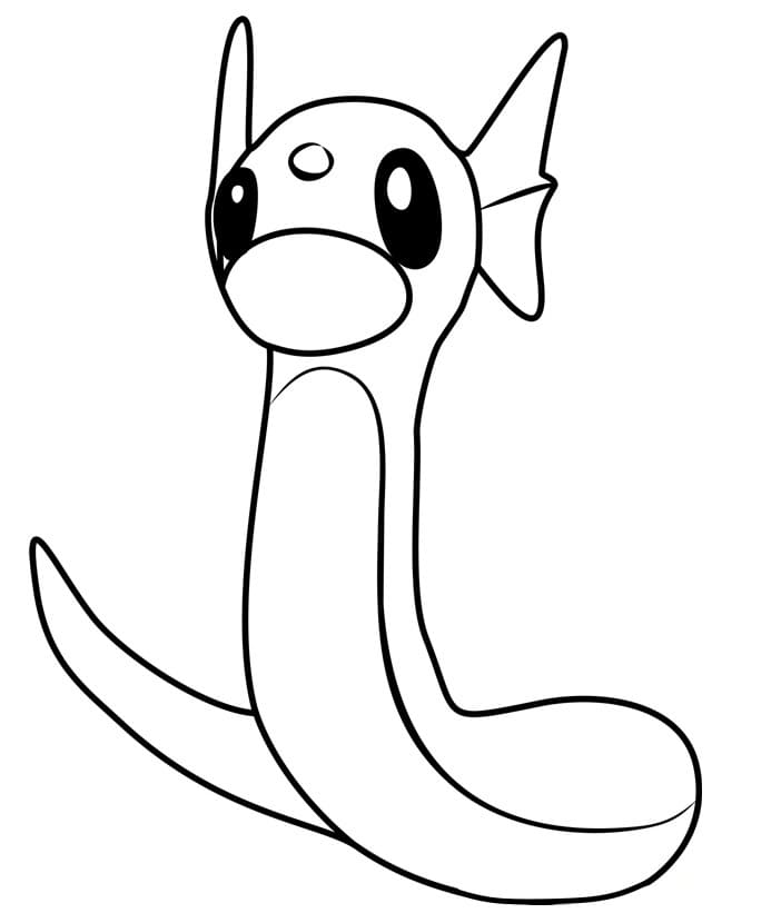 Cute dratini coloring page