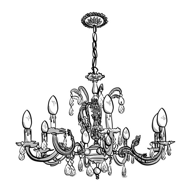 Crystal chandelier stock illustration