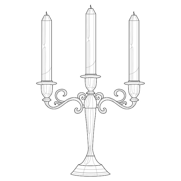 Premium vector chandeliercoloring book antistress for children and adults illustration isolated on white background