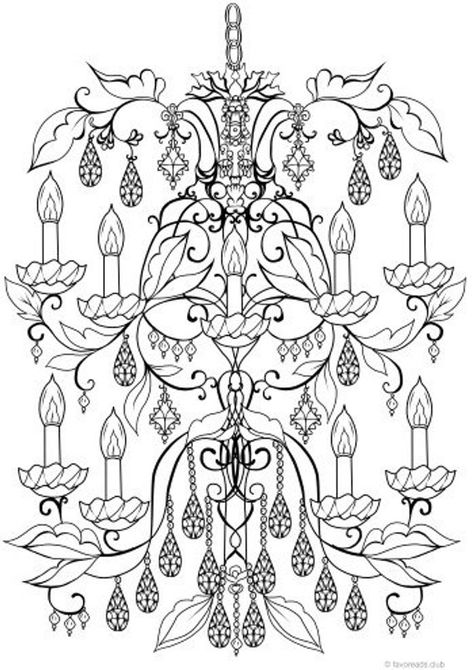 Chandelier printable adult coloring page from favoreads