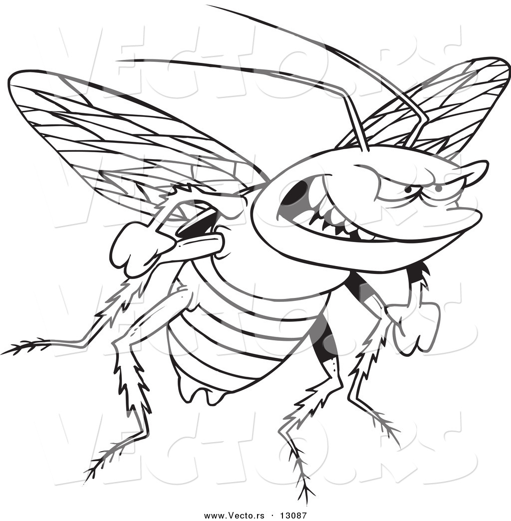 R of a cartoon evil cockroach