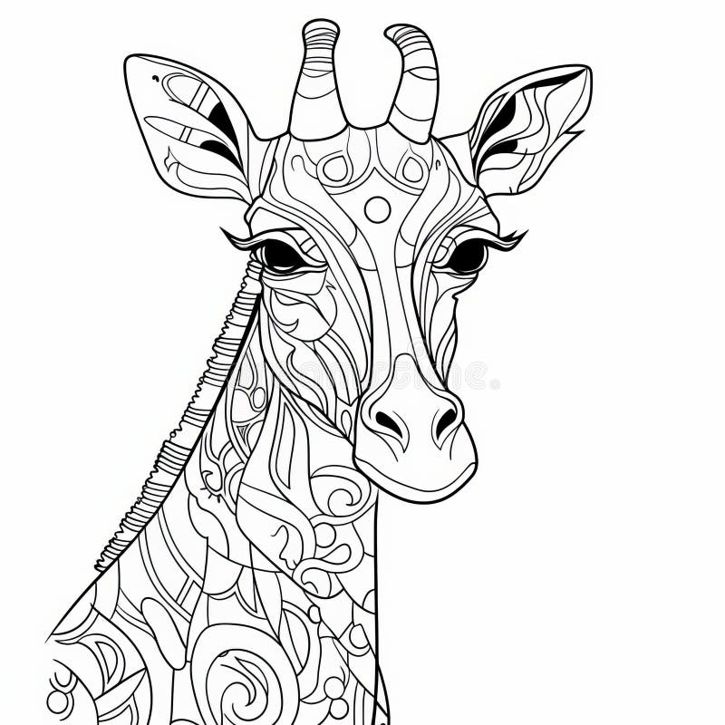 Giraffe coloring page adult stock illustrations â giraffe coloring page adult stock illustrations vectors clipart