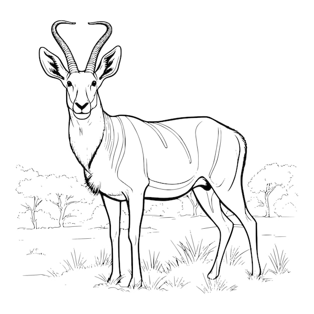Premium vector antelope coloring pages for kids