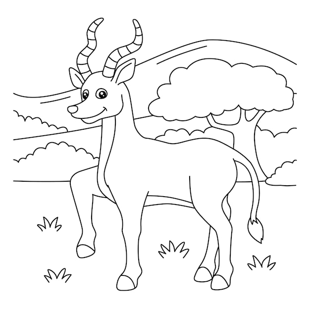 Premium vector antelope coloring page for kids