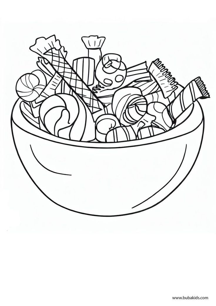 Coloring candy in bowl pictures color cartoon coloring pages coloring pages