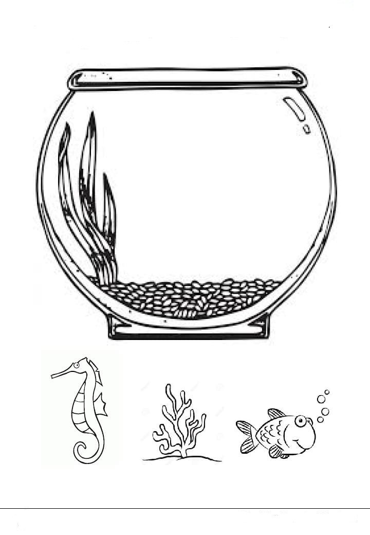 Fish bowl coloring pages printable for free download
