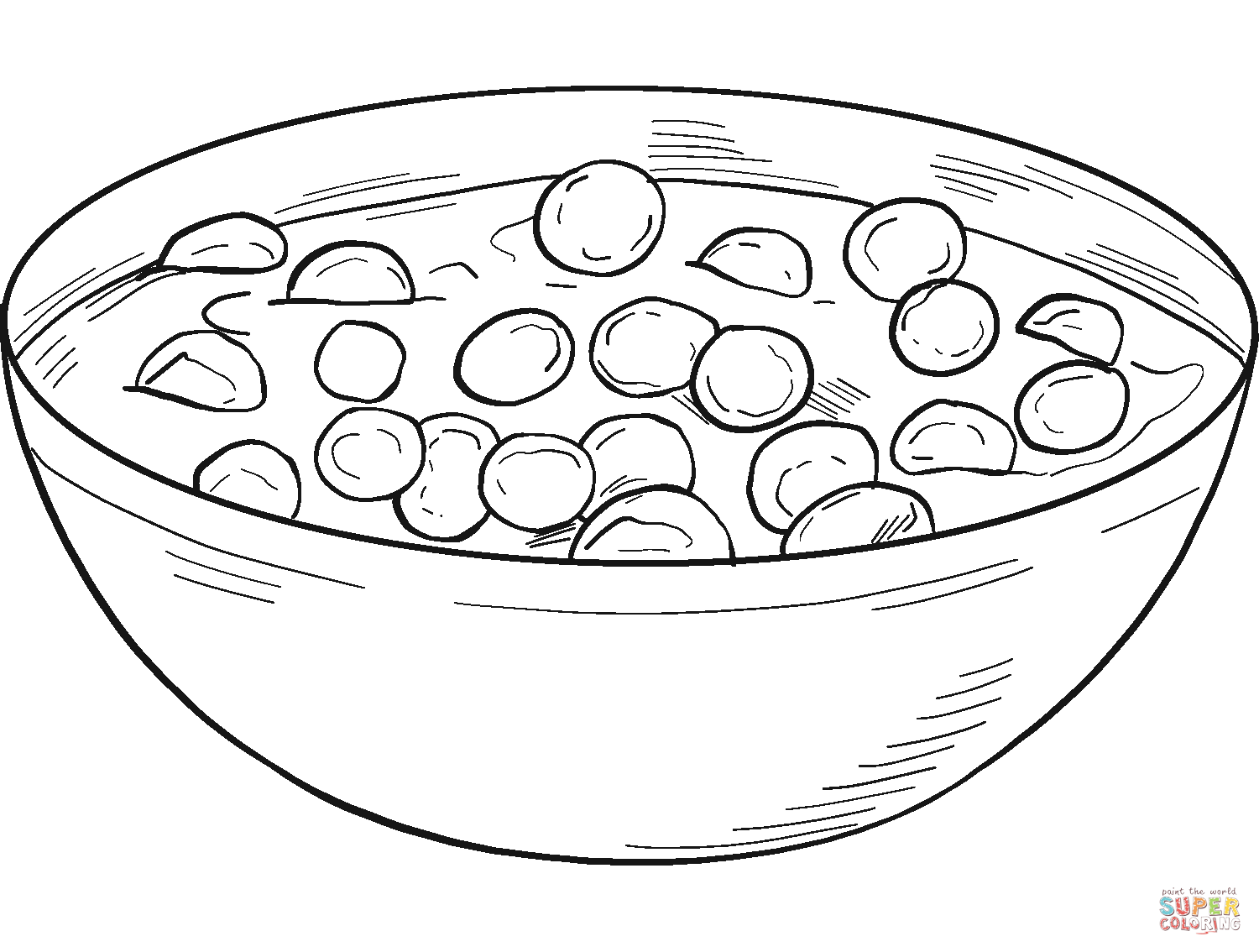 Cereal bowl coloring page free printable coloring pages