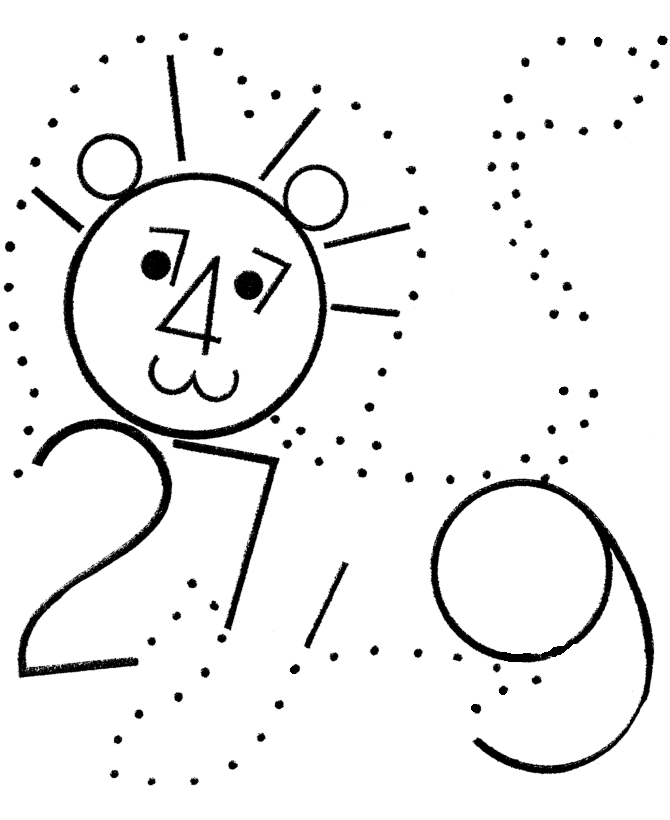 Number dots coloring activity pages number lion connect the dots activity page sheet