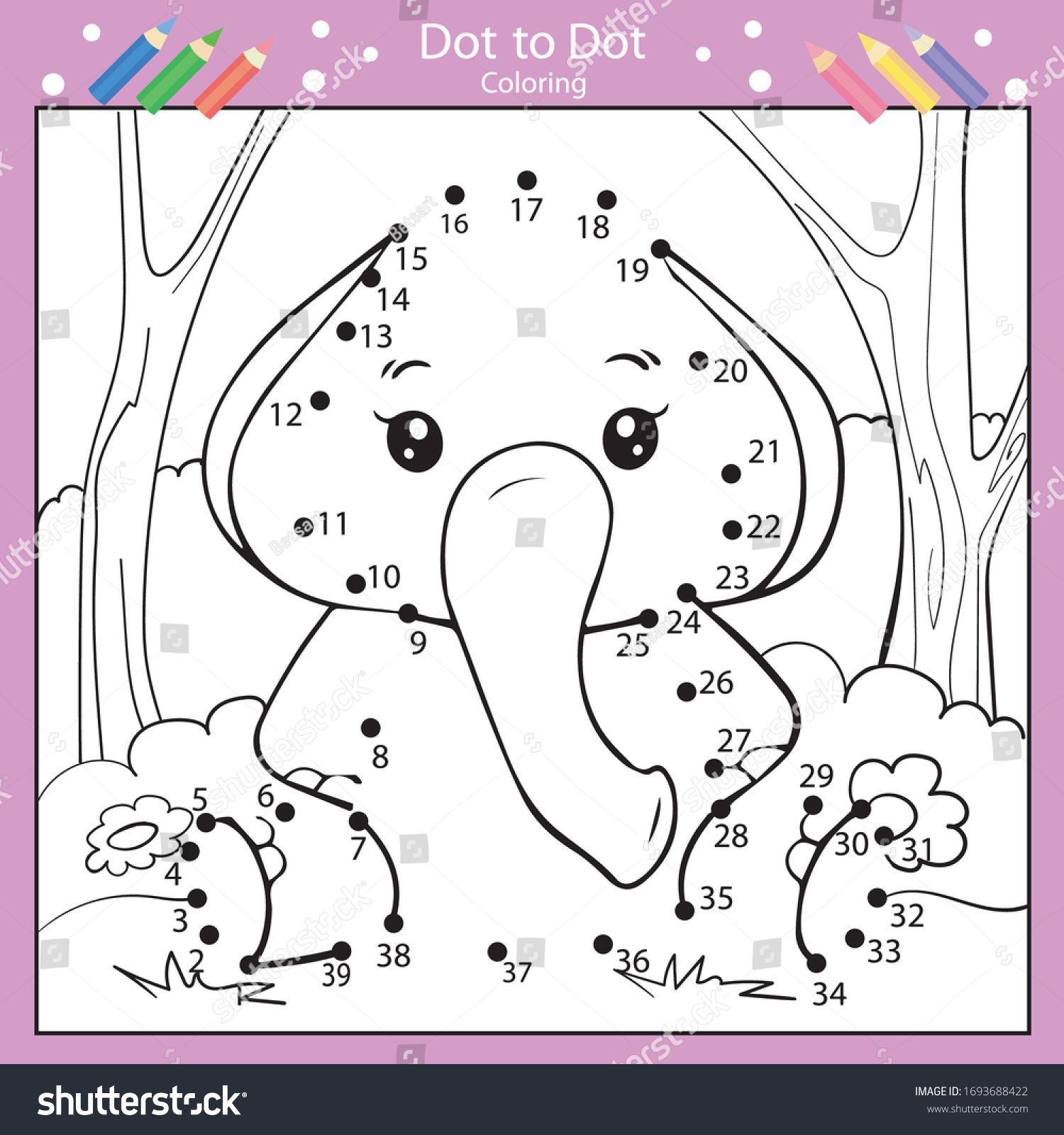 Dot dot drawing worksheets drawing tutorial stock vector royalty free
